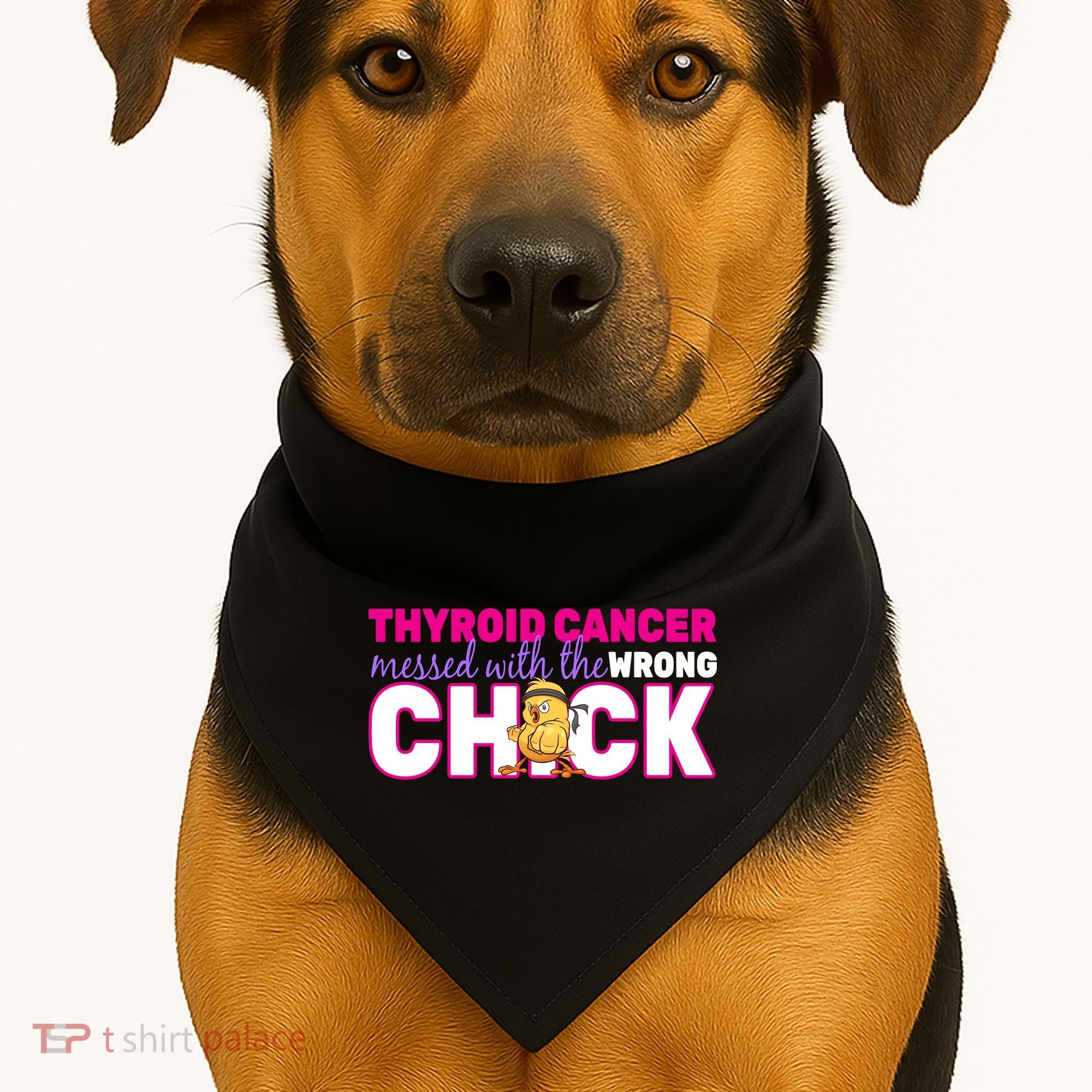 Thyroid Cancer Mess With The Wrong Chick USA-Made Doggie Bandana