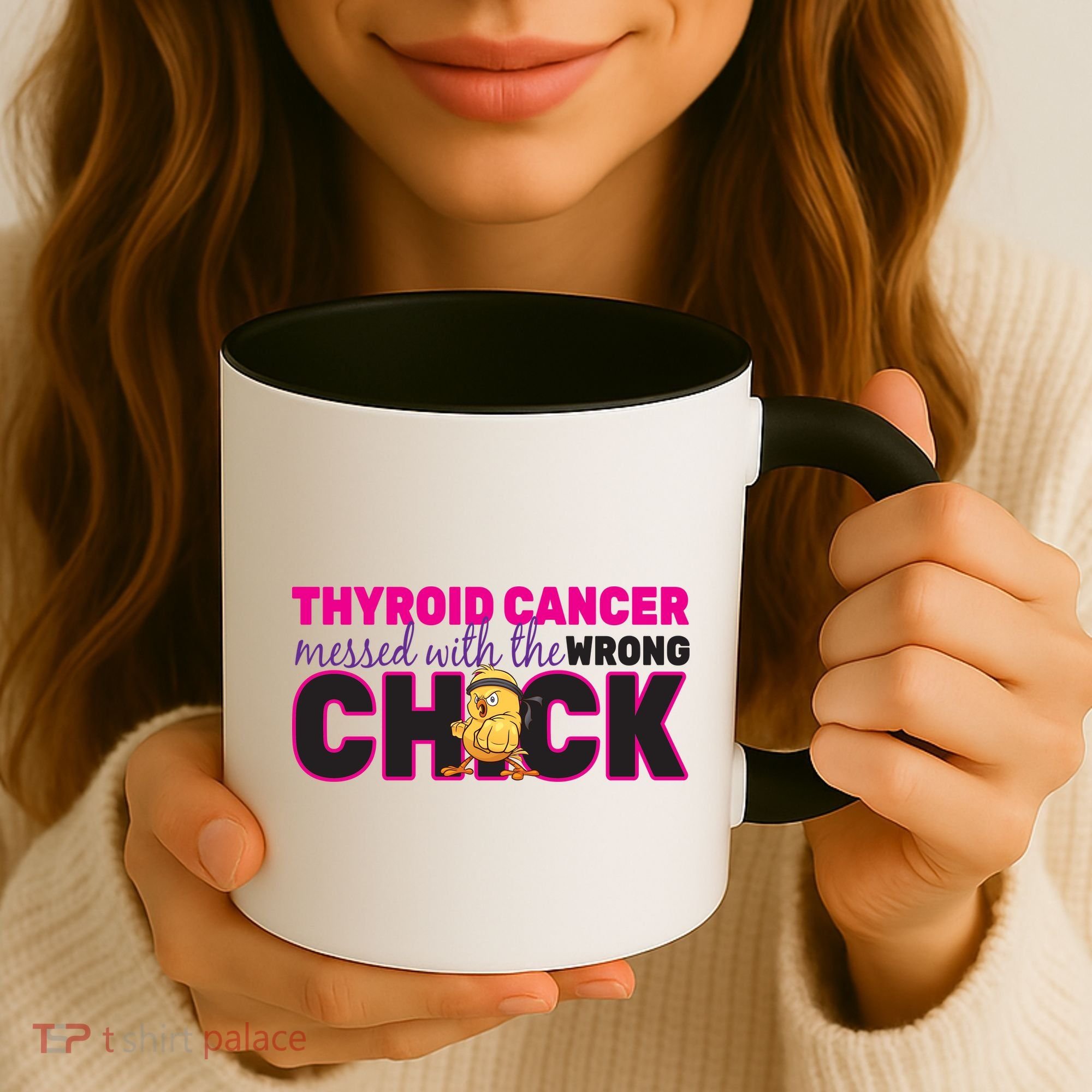 Thyroid Cancer Mess With The Wrong Chick Coffee Mug