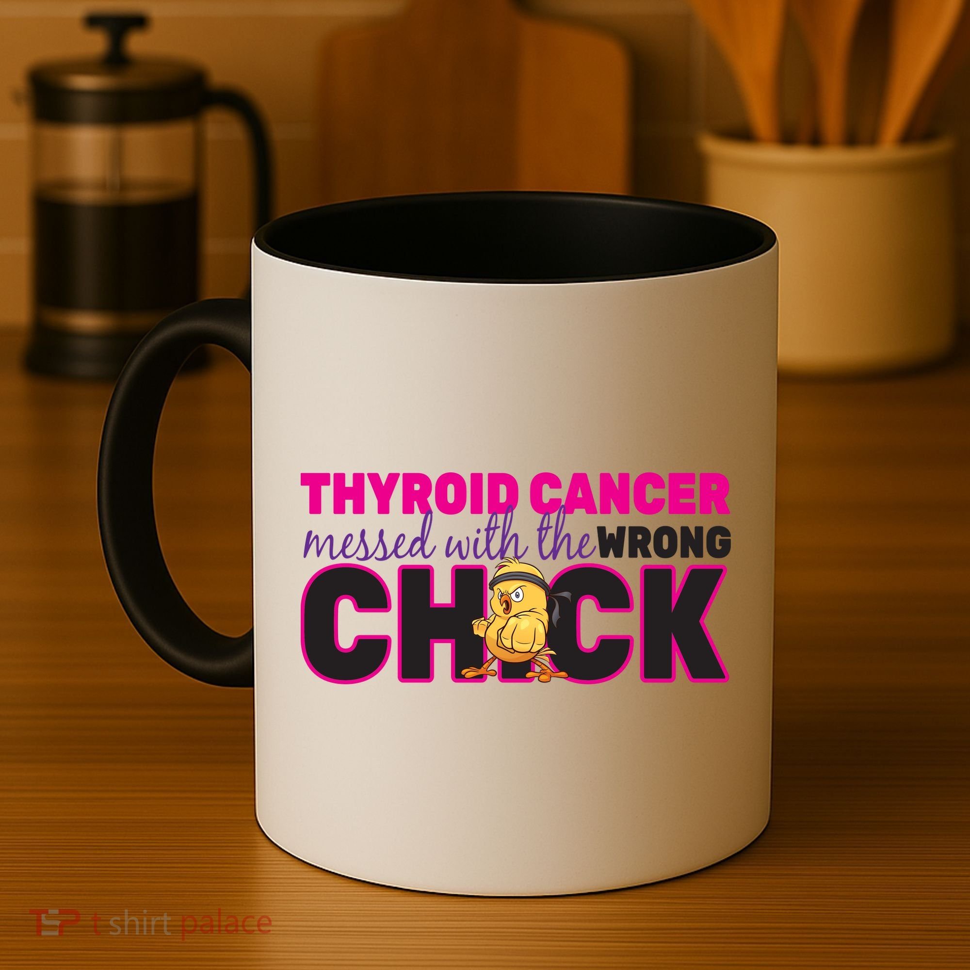 Thyroid Cancer Mess With The Wrong Chick Coffee Mug
