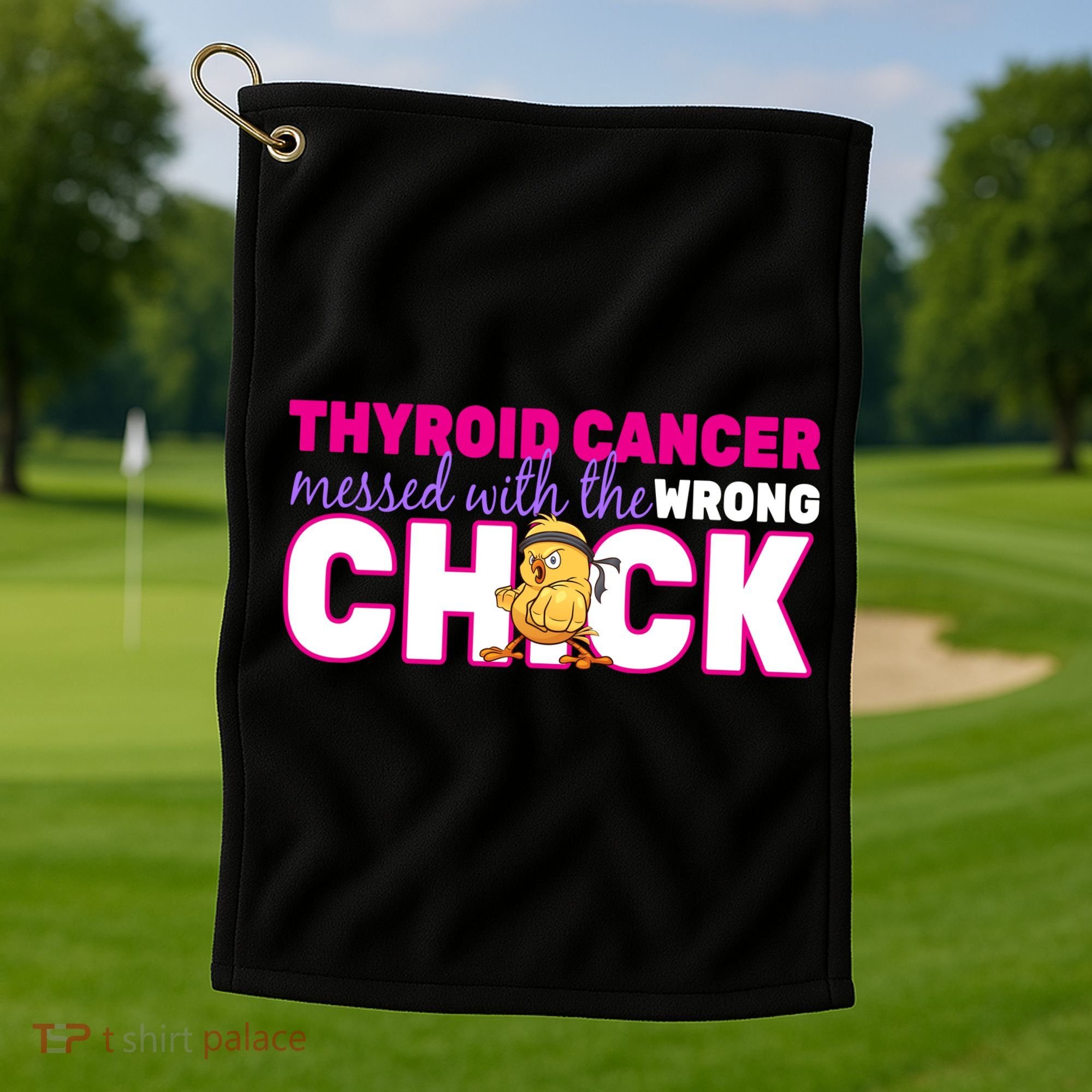 Thyroid Cancer Mess With The Wrong Chick Golf Towel
