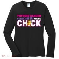 Thyroid Cancer Mess With The Wrong Chick Women's Long Sleeve Shirt thumb 0
