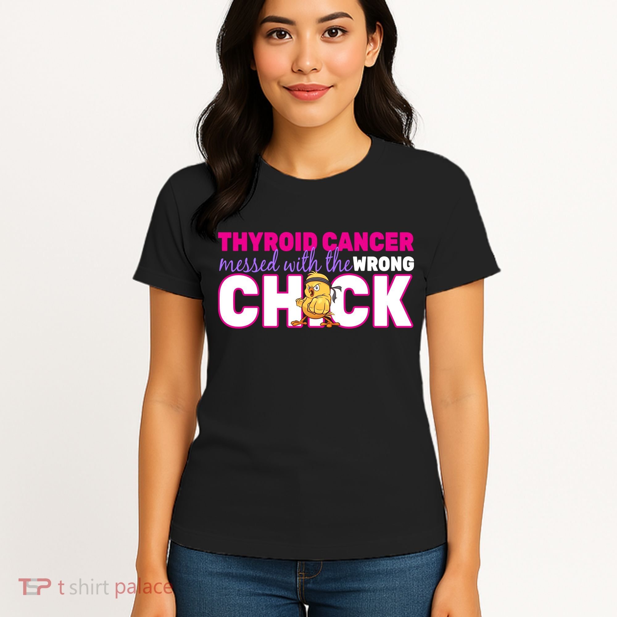 Thyroid Cancer Mess With The Wrong Chick Women's T-Shirt