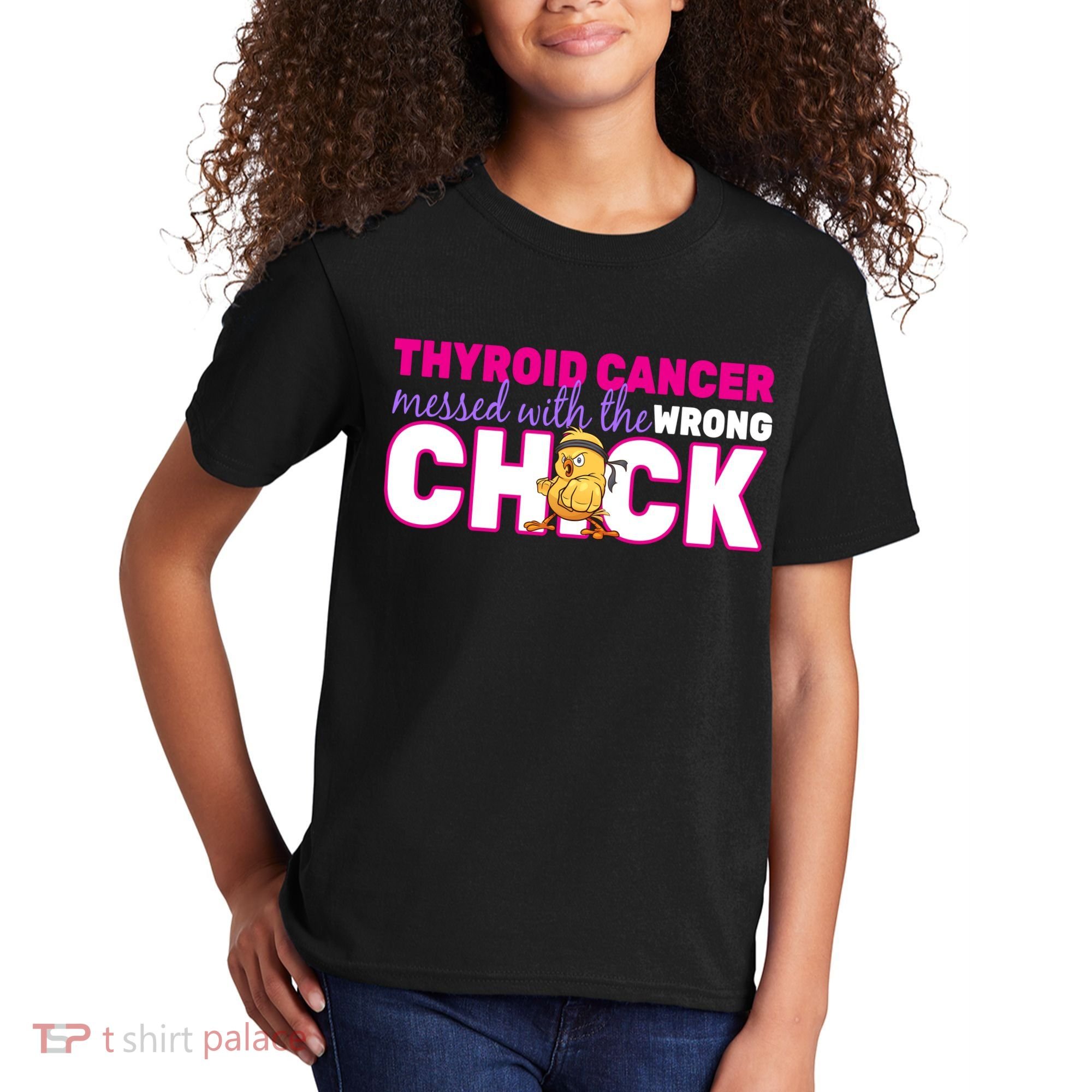 Thyroid Cancer Mess With The Wrong Chick Kids T-Shirt