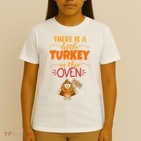 There Is A Little Turkey In This Oven Pregnancy T-Shirt thumb 4
