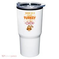 There Is A Little Turkey In This Oven Pregnancy Tumbler thumb 0