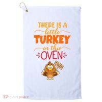 There Is A Little Turkey In This Oven Pregnancy Golf Towel thumb 0