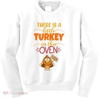 There Is A Little Turkey In This Oven Pregnancy Kids Sweatshirt thumb 0