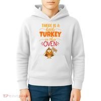 There Is A Little Turkey In This Oven Pregnancy Kids Hoodie thumb 4