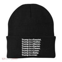 Trump Is A Fascist Traitor Moron Racist Clown Loser Liar Beanie thumb 0