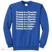 Trump Is A Fascist Traitor Moron Racist Clown Loser Liar Sweatshirt thumb 0