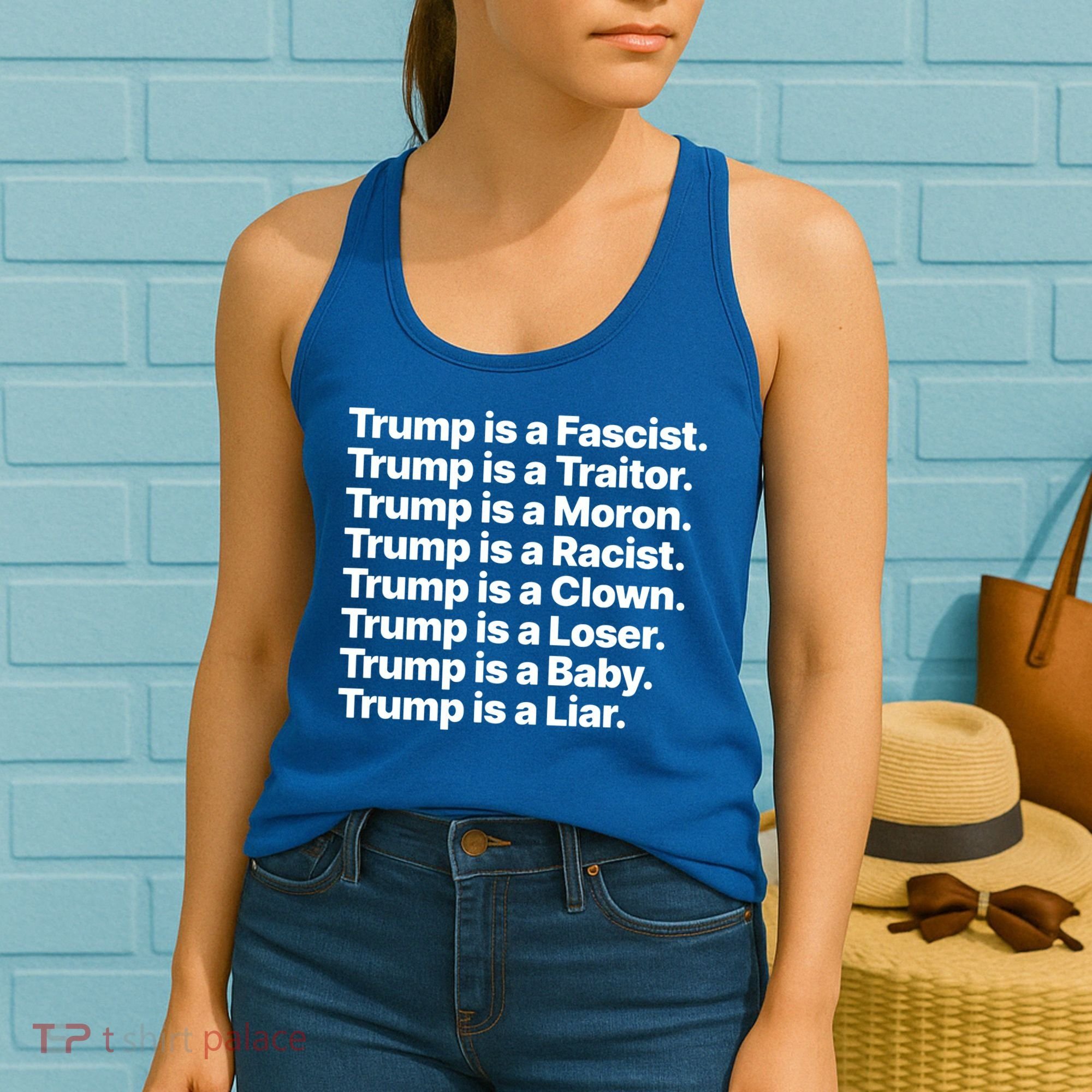 Trump Is A Fascist Traitor Moron Racist Clown Loser Liar Women's Tank Top