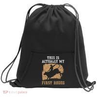 This Is Actually My First Rodeo Bull Rider Bull Riding Sweatshirt Cinch Pack Bag thumb 0