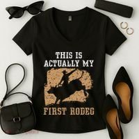 This Is Actually My First Rodeo Bull Rider Bull Riding Women's V-Neck T-Shirt thumb 2