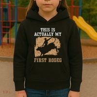 This Is Actually My First Rodeo Bull Rider Bull Riding Kids Hoodie thumb 3
