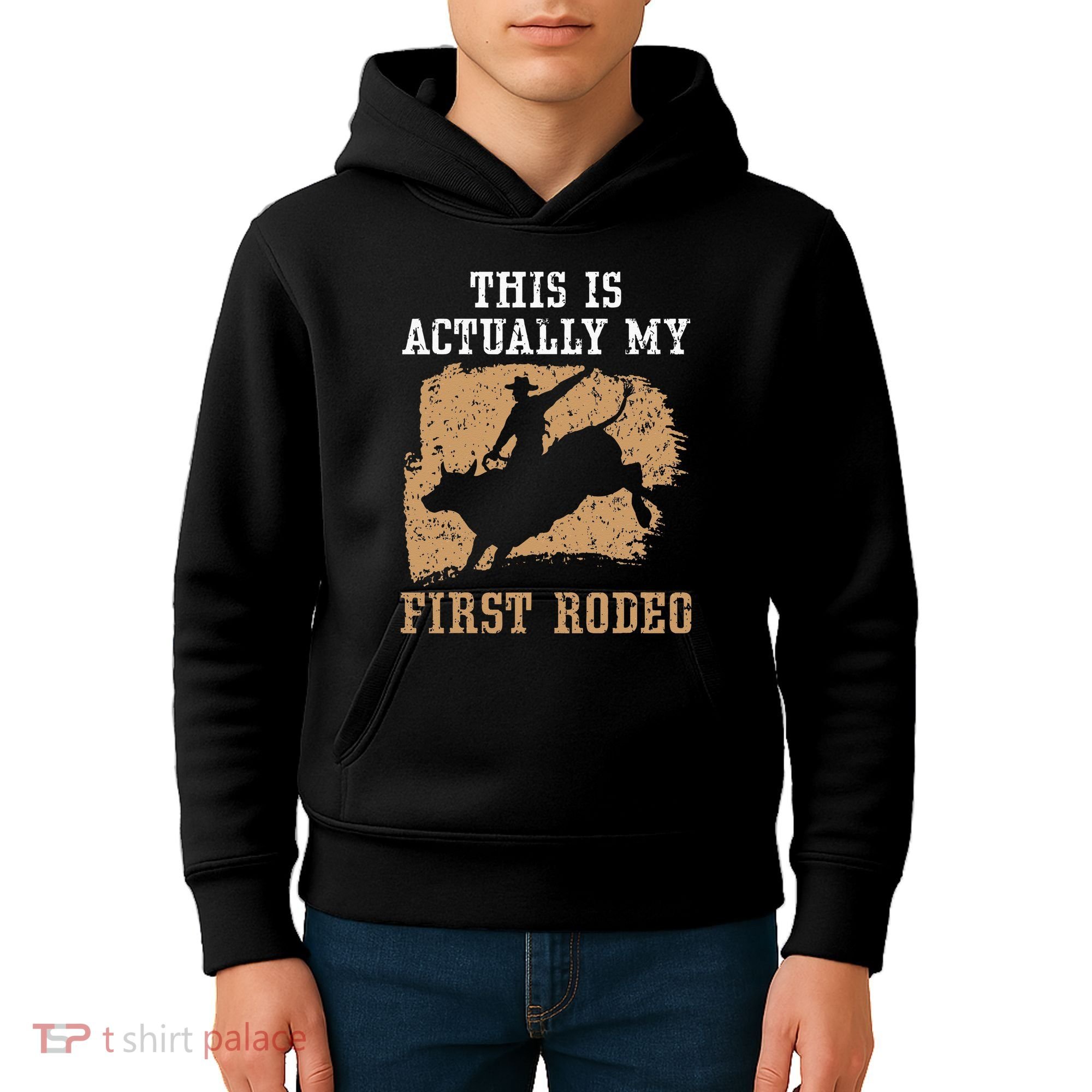 This Is Actually My First Rodeo Bull Rider Bull Riding Kids Hoodie