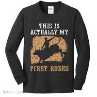 This Is Actually My First Rodeo Bull Rider Bull Riding Kids Long Sleeve Shirt thumb 0