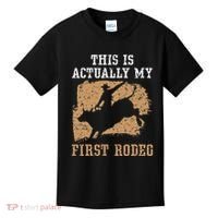 This Is Actually My First Rodeo Bull Rider Bull Riding Kids T-Shirt thumb 0