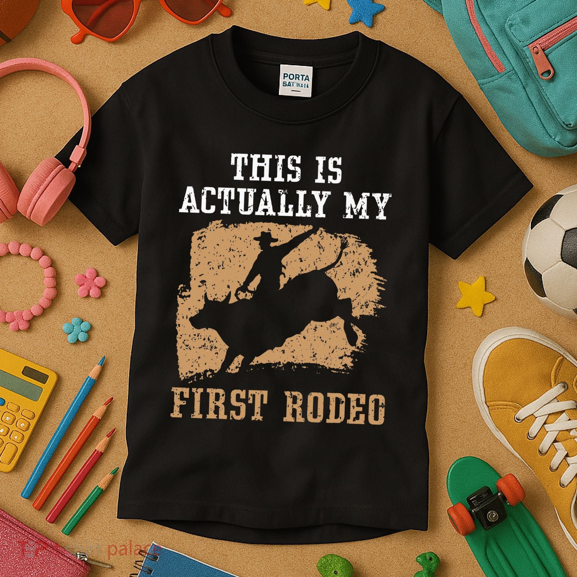 This Is Actually My First Rodeo Bull Rider Bull Riding Kids T-Shirt