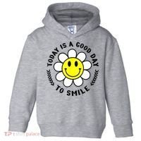 Today Is A Good Day To Smile Yellow Smiley Face Toddler Hoodie thumb 0