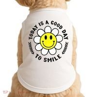 Today Is A Good Day To Smile Yellow Smiley Face Doggie Tank thumb 0