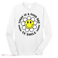 Today Is A Good Day To Smile Yellow Smiley Face Long Sleeve Shirt thumb 0