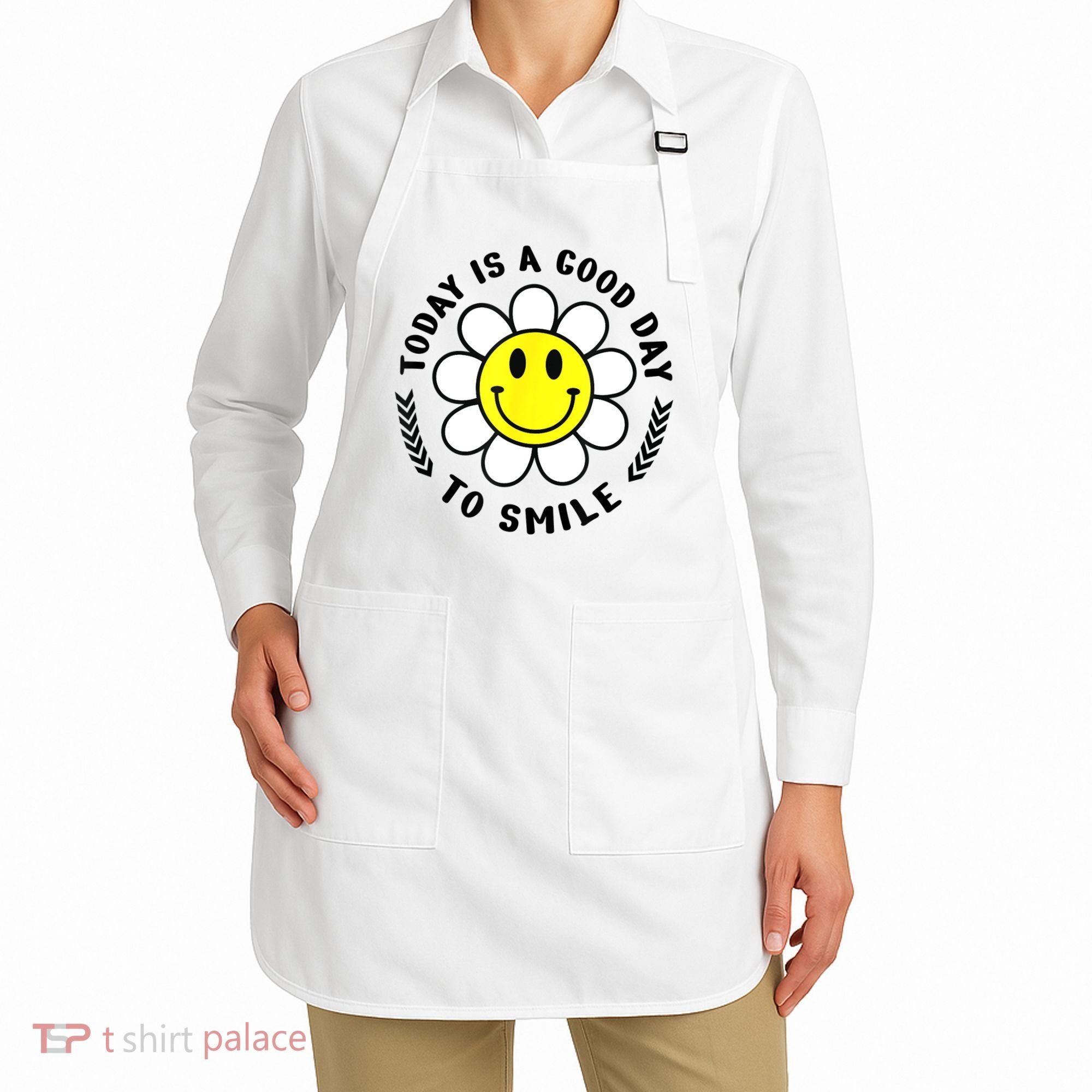 Today Is A Good Day To Smile Yellow Smiley Face Apron