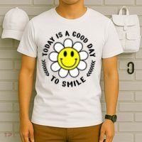 Today Is A Good Day To Smile Yellow Smiley Face T-Shirt thumb 6