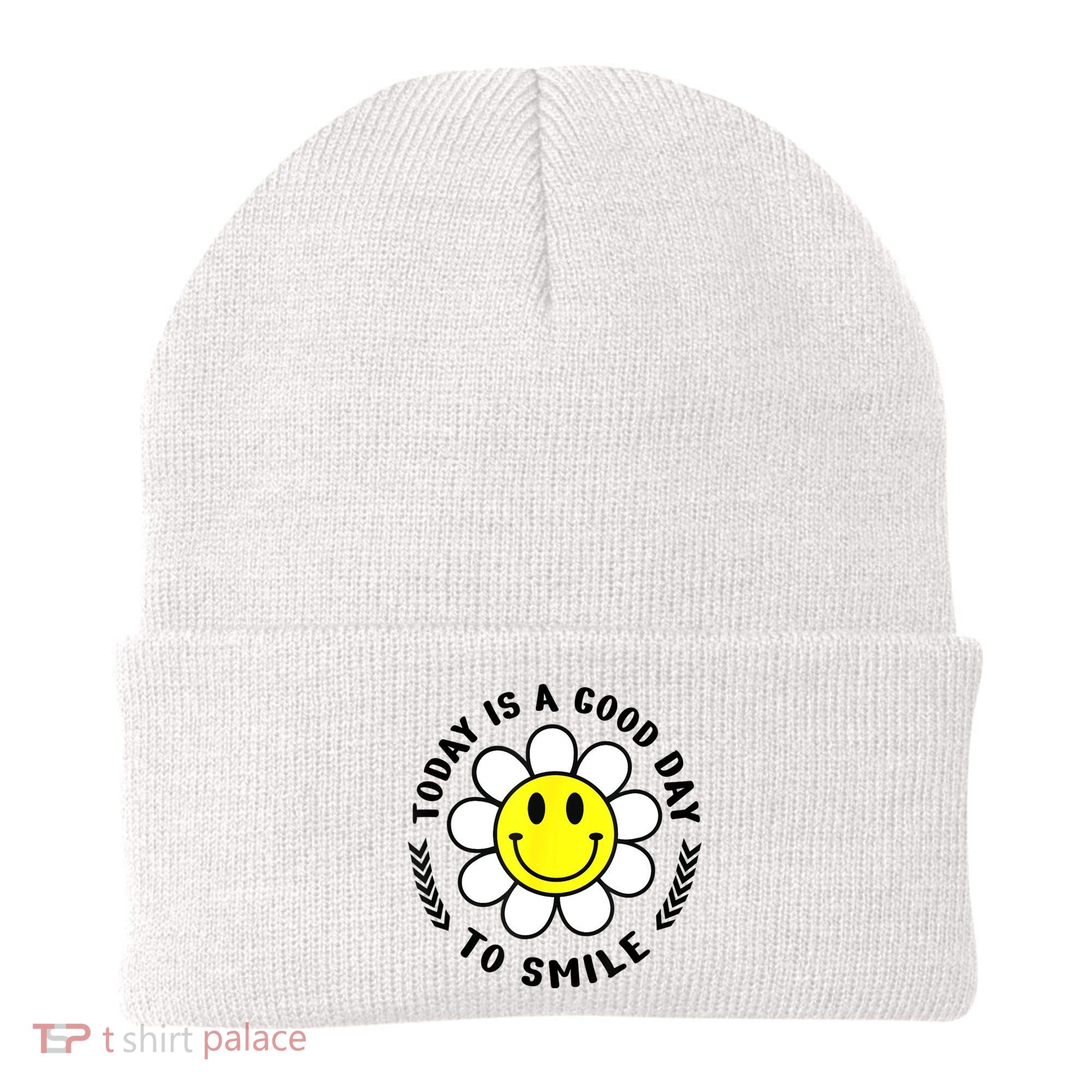 Today Is A Good Day To Smile Yellow Smiley Face Beanie