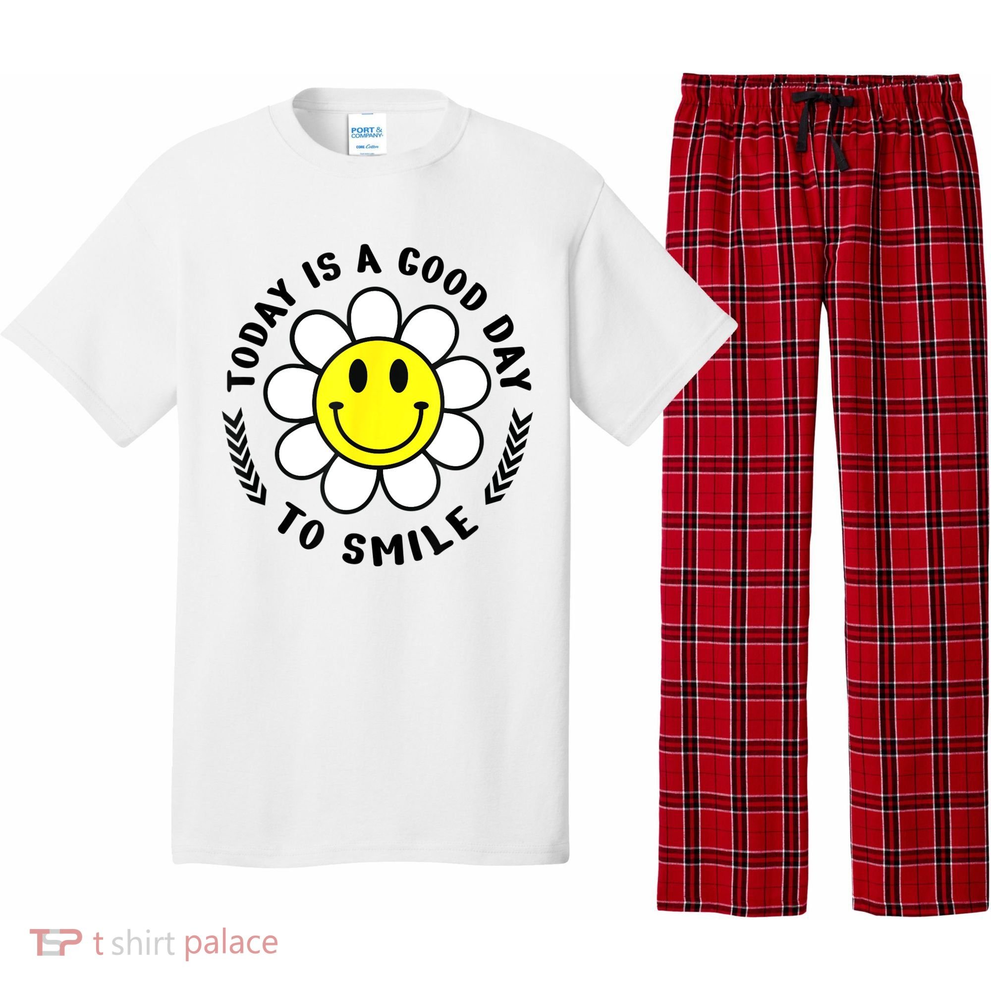 Today Is A Good Day To Smile Yellow Smiley Face Pajama Set