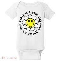 Today Is A Good Day To Smile Yellow Smiley Face Baby Bodysuit thumb 0