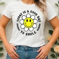 Today Is A Good Day To Smile Yellow Smiley Face Women's T-Shirt thumb 2