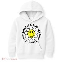 Today Is A Good Day To Smile Yellow Smiley Face Kids Hoodie thumb 0