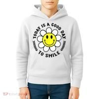 Today Is A Good Day To Smile Yellow Smiley Face Kids Hoodie thumb 4