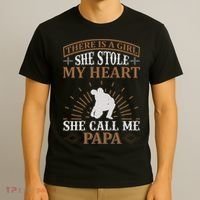 There Is A Girl She Stole My Heart She Call Me Papa T-Shirt thumb 3