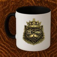 This Is An Outrage Funny Princess Cat Donut Gold Coffee Mug thumb 2