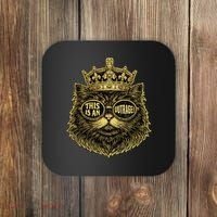 This Is An Outrage Funny Princess Cat Donut Gold Coaster thumb 0
