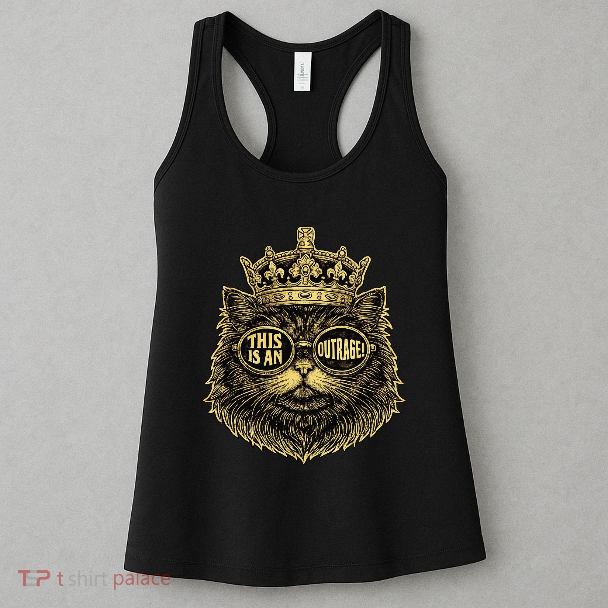 This Is An Outrage Funny Princess Cat Donut Gold Women's Tank Top