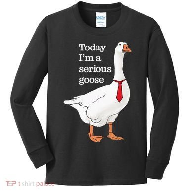 Today I Am A Serious Goose Funny Oddly Specific Dank Meme Kids Long Sleeve Shirt