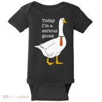 Today IM A Serious Goose Silly Goose Baby Bodysuit thumb 0