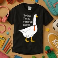 Today IM A Serious Goose Silly Goose Kids T-Shirt thumb 3