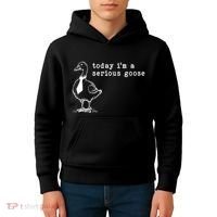 Today IM A Serious Goose Kids Hoodie thumb 4