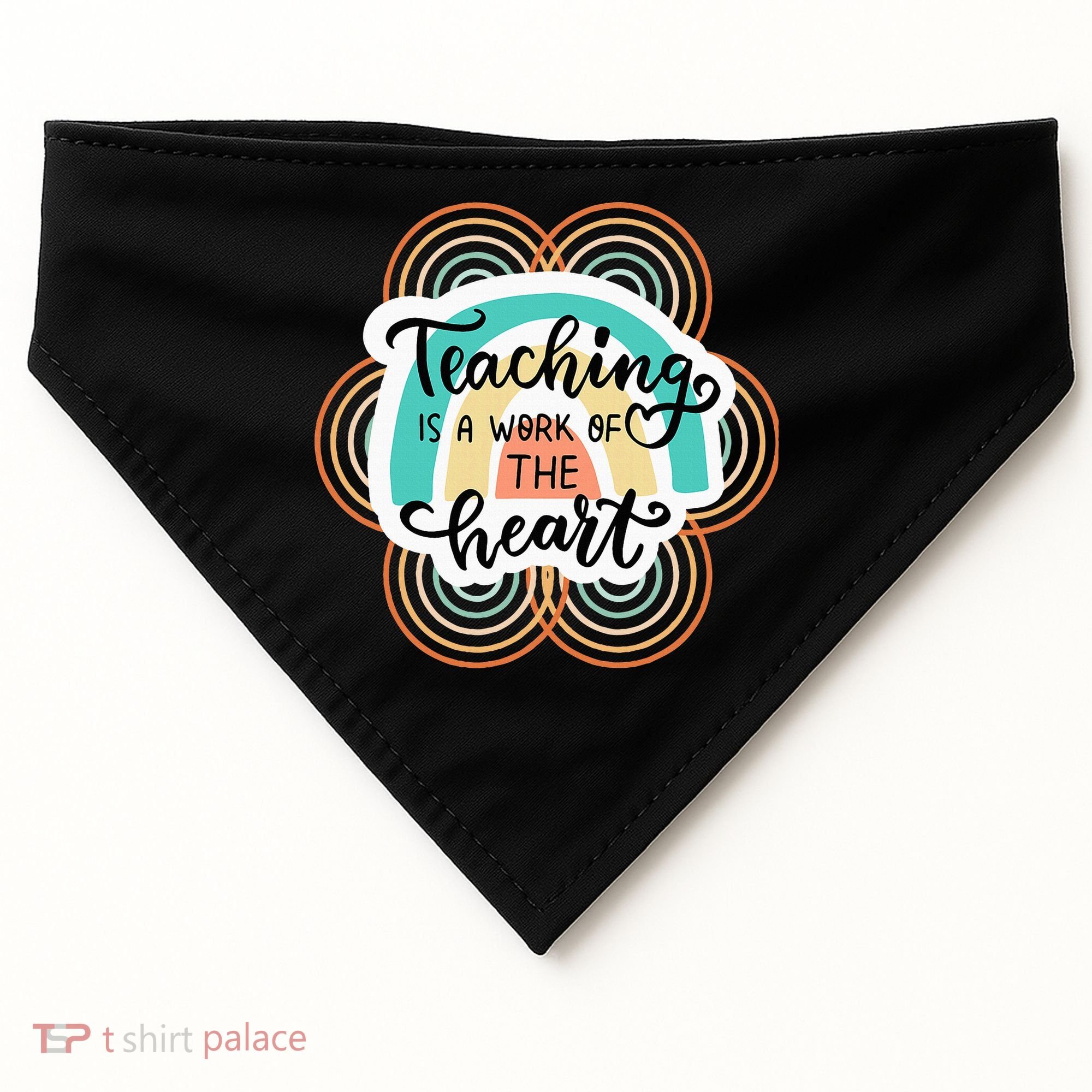 Teaching Is A Work Of The Heart USA-Made Doggie Bandana