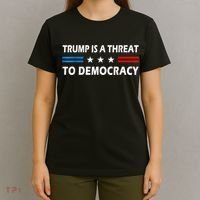 Trump Is A Threat To Democracy US Flag Anti Trump Vintage T-Shirt thumb 4