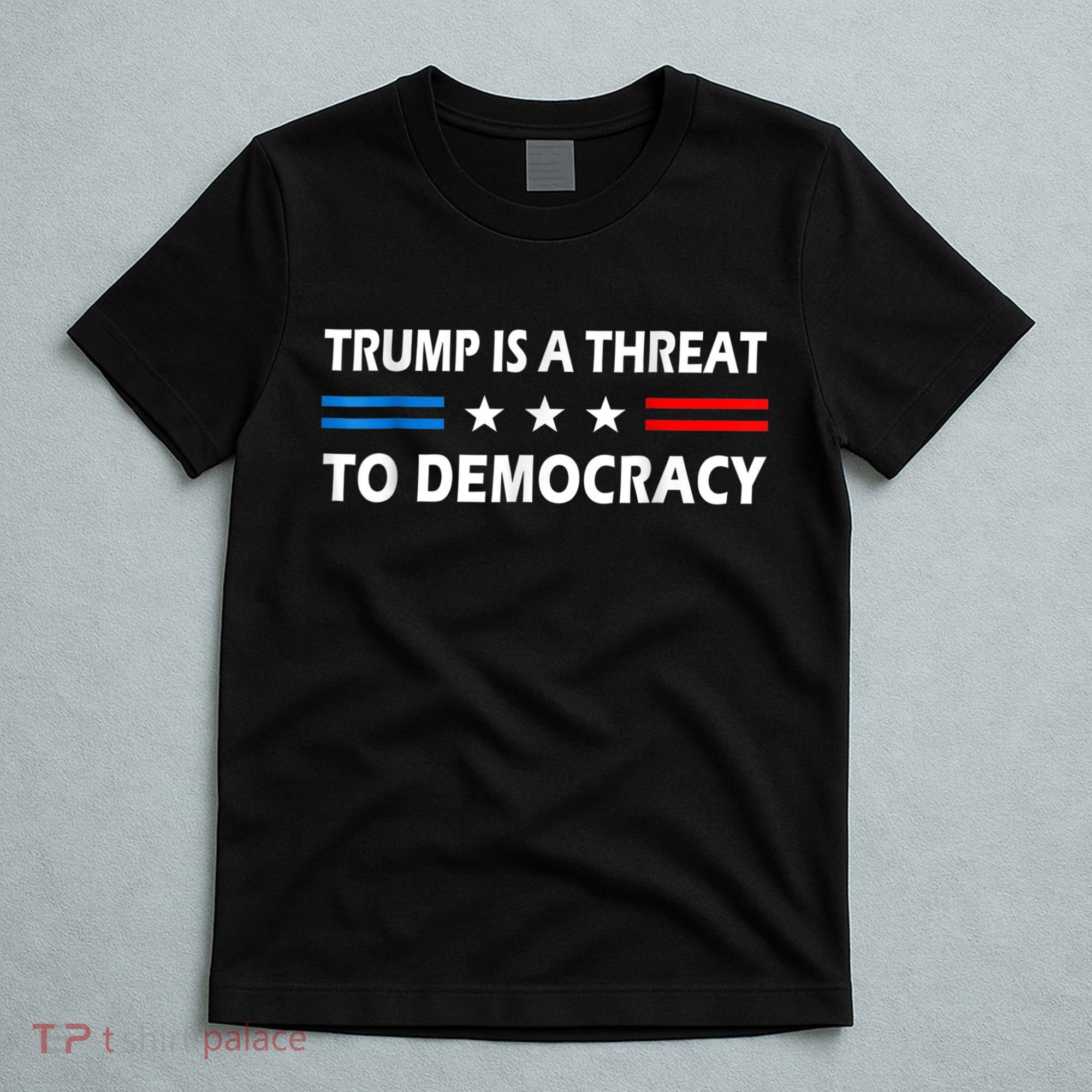 Trump Is A Threat To Democracy US Flag Anti Trump Vintage T-Shirt