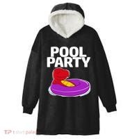Tgiftrex In A Floater Pool Party Cool Gift Hooded Wearable Blanket thumb 0