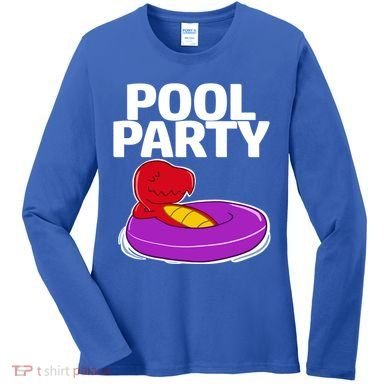 Tgiftrex In A Floater Pool Party Cool Gift Women's Long Sleeve Shirt