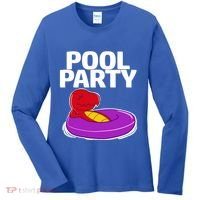 Tgiftrex In A Floater Pool Party Cool Gift Women's Long Sleeve Shirt thumb 0