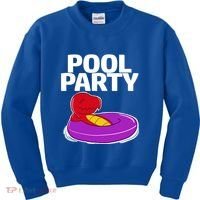 Tgiftrex In A Floater Pool Party Cool Gift Kids Sweatshirt thumb 0