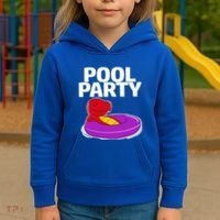 Tgiftrex In A Floater Pool Party Cool Gift Kids Hoodie thumb 3