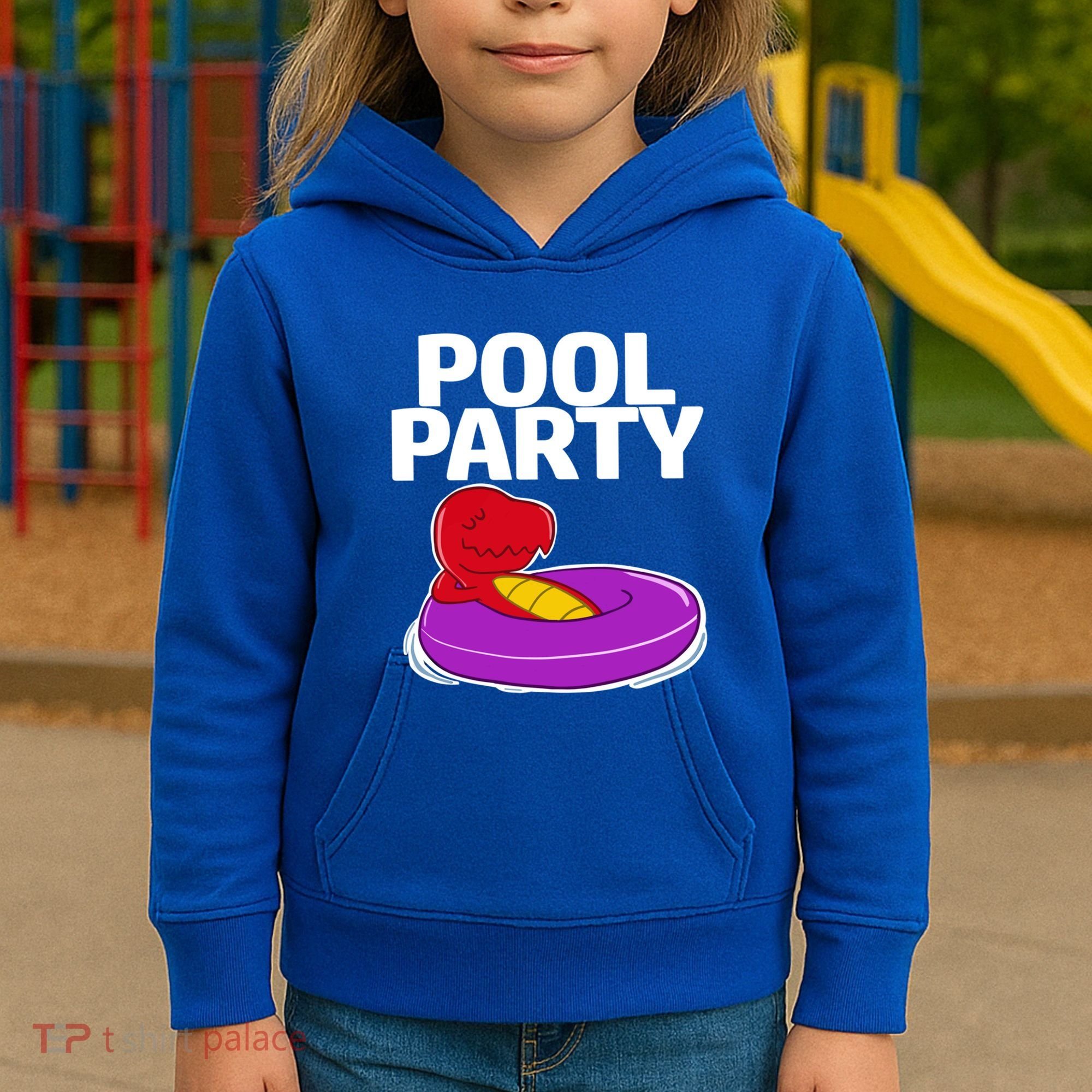 Tgiftrex In A Floater Pool Party Cool Gift Kids Hoodie